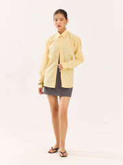 Butter Yellow Striped Poplin Shirt